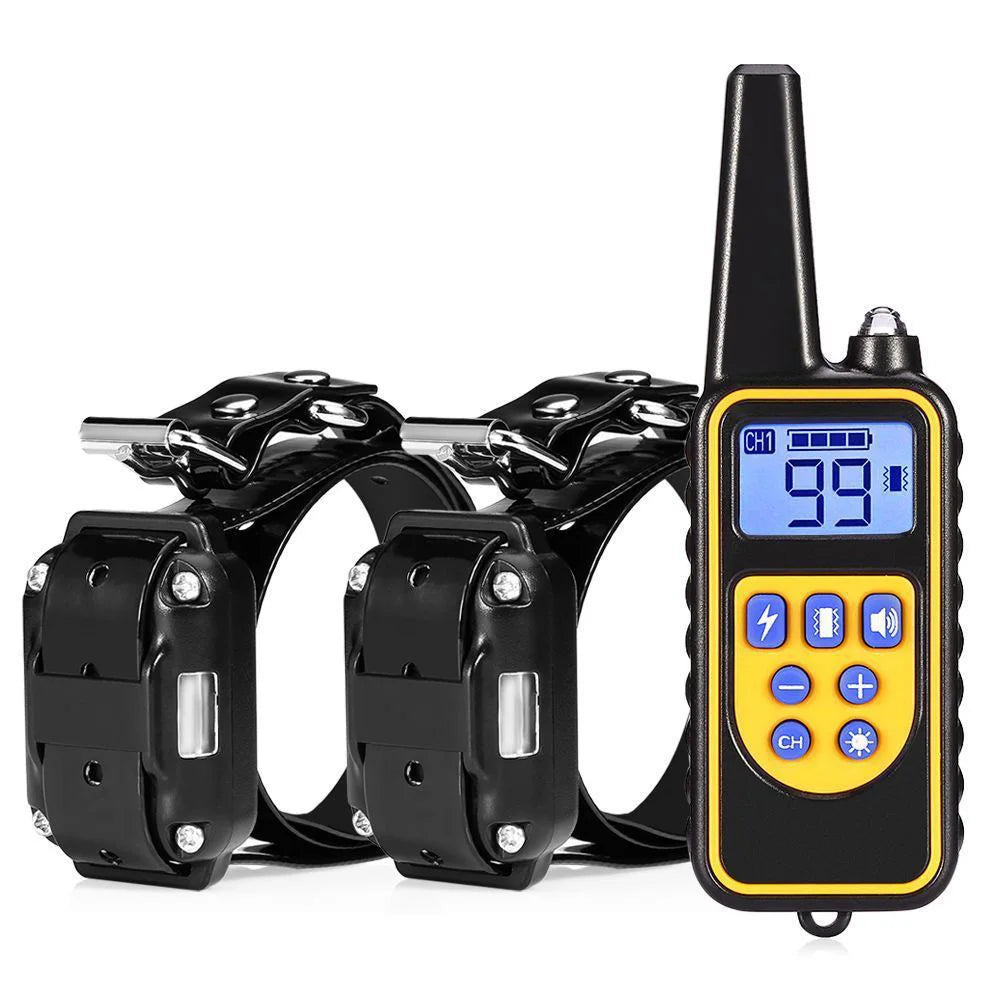 Electric Dog Training Collar Detachable Bark Rechargeable Anti Barking Shock Vibration Collar for All Dogs Pet with Clicker