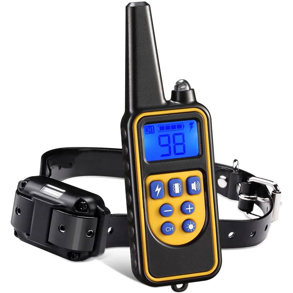 Electric Dog Training Collar Detachable Bark Rechargeable Anti Barking Shock Vibration Collar for All Dogs Pet with Clicker