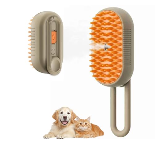 4-in-1 Cat Brushes for Indoor Cats,Rechargeable Cat Steam Brush,Anti-Static Cat Brush with Steam,Massage,Cleaning,Shedding & Combing All In One|B0F4R23T46