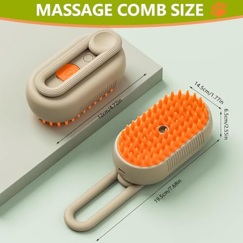 4-in-1 Cat Brushes for Indoor Cats,Rechargeable Cat Steam Brush,Anti-Static Cat Brush with Steam,Massage,Cleaning,Shedding & Combing All In One|B0F4R23T46