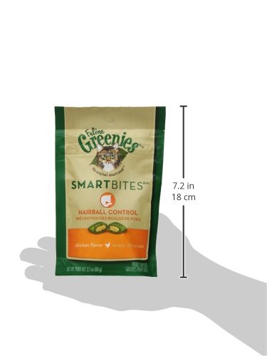 FELINE GREENIES SMARTBITES HEALTHY INDOOR Natural Treats for Cats, Chicken Flavor, 16 oz. Tub