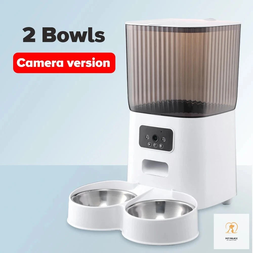 5L Automatic Feeder Cats WiFi with Camera HD Smart Interactive Pet Food Dispenser Timer Stainless Steel Bowl Auto Dog Feeder Pet palace shop