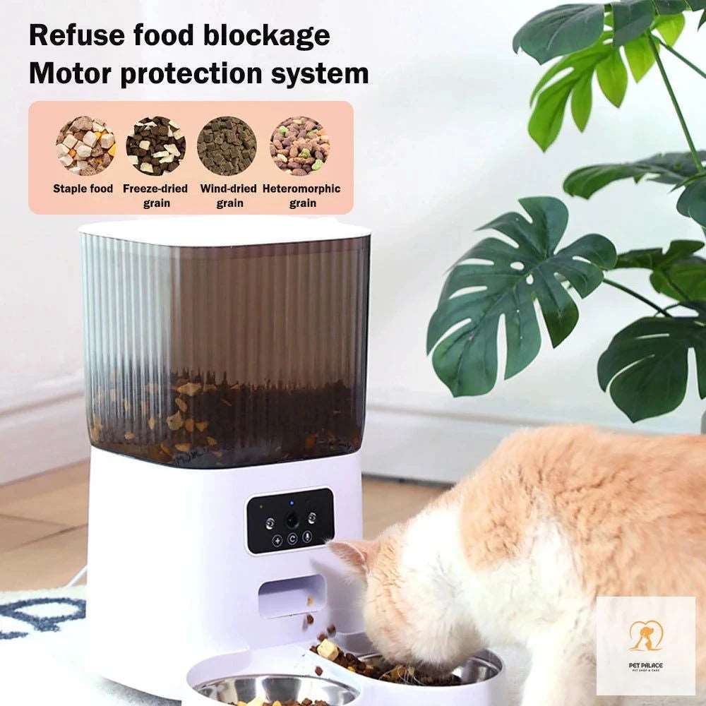 5L Automatic Feeder Cats WiFi with Camera HD Smart Interactive Pet Food Dispenser Timer Stainless Steel Bowl Auto Dog Feeder Pet palace shop