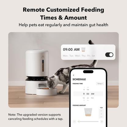 PETLIBRO Automatic Cat Feeder, 5G WiFi Automatic Dog Feeder with Freshness Preservation, 5L Timed Cat Feeder with Low Food Sensor, Up to 10 Meals Per Day, Granary Pet Feeder for Cats, Black