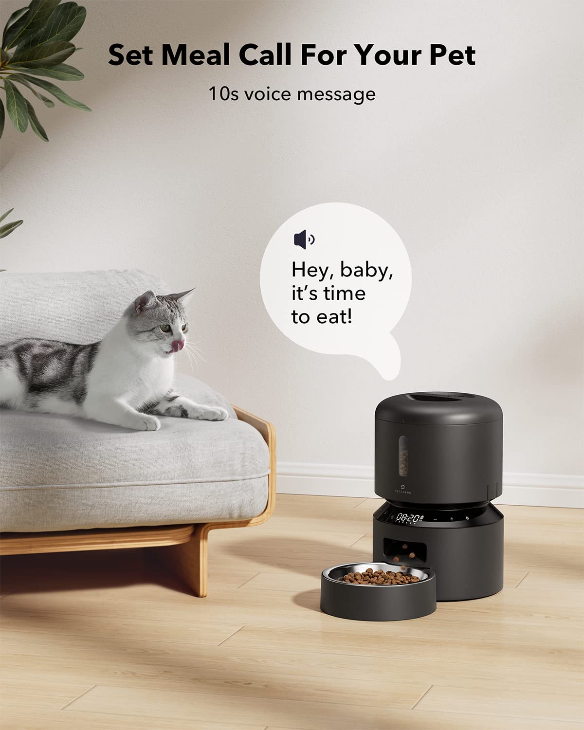 PETLIBRO Automatic Cat Feeder, 5G WiFi Automatic Dog Feeder with Freshness Preservation, 5L Timed Cat Feeder with Low Food Sensor, Up to 10 Meals Per Day, Granary Pet Feeder for Cats, Black