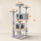 Yaheetech 54in Cat Tree Tower Condo Furniture Scratch Post for Kittens Pet House Play