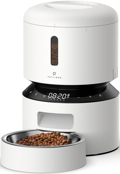 PETLIBRO Automatic Cat Feeder, 5G WiFi Automatic Dog Feeder with Freshness Preservation, 5L Timed Cat Feeder with Low Food Sensor, Up to 10 Meals Per Day, Granary Pet Feeder for Cats, Black