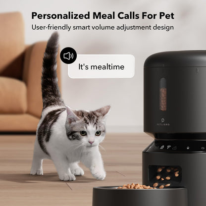 PETLIBRO Automatic Cat Feeder, 5G WiFi Automatic Dog Feeder with Freshness Preservation, 5L Timed Cat Feeder with Low Food Sensor, Up to 10 Meals Per Day, Granary Pet Feeder for Cats, Black