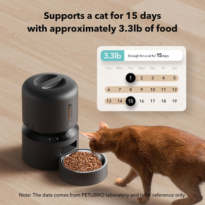 PETLIBRO Automatic Cat Feeder, 5G WiFi Automatic Dog Feeder with Freshness Preservation, 5L Timed Cat Feeder with Low Food Sensor, Up to 10 Meals Per Day, Granary Pet Feeder for Cats, Black