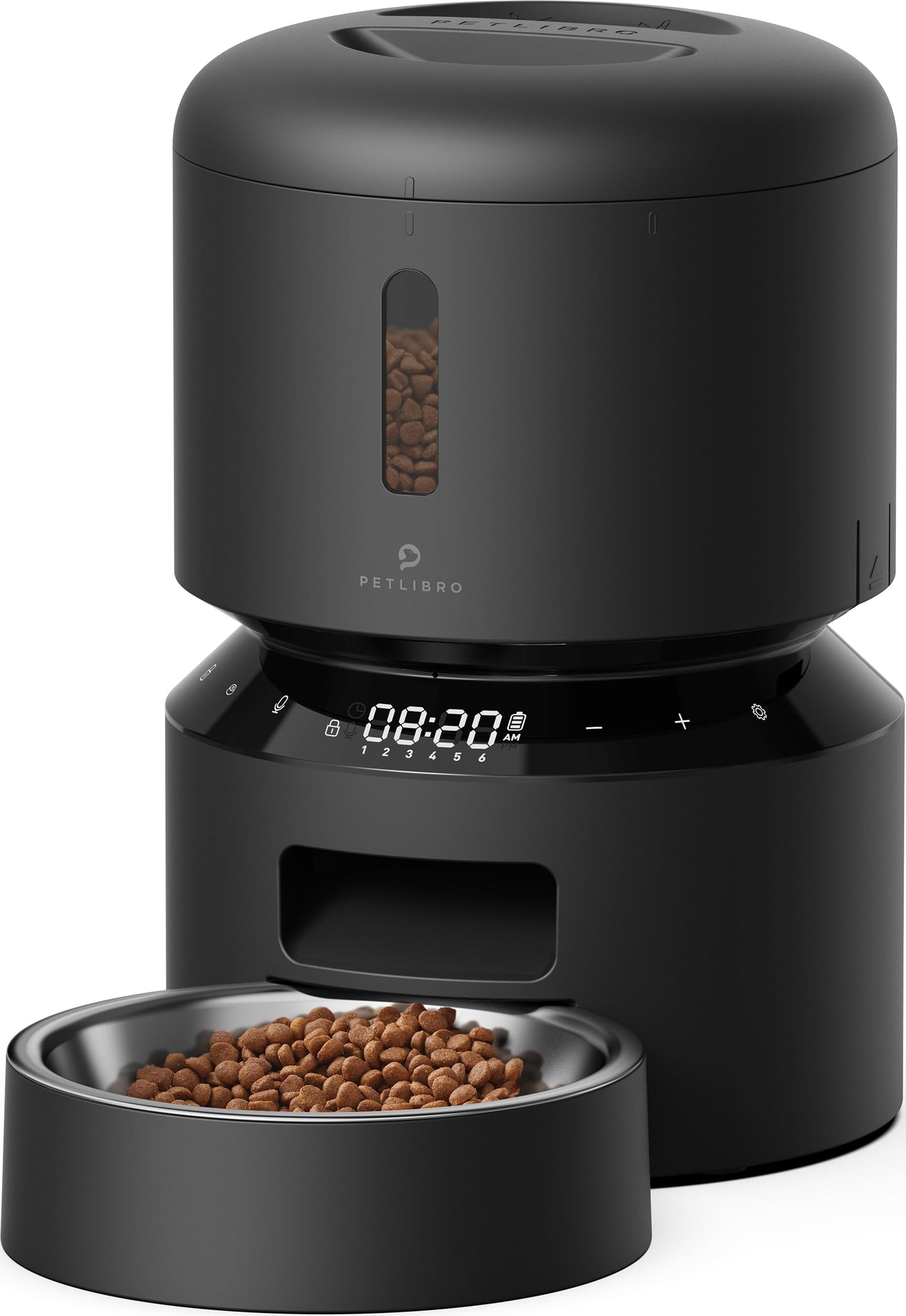 PETLIBRO Automatic Cat Feeder, 5G WiFi Automatic Dog Feeder with Freshness Preservation, 5L Timed Cat Feeder with Low Food Sensor, Up to 10 Meals Per Day, Granary Pet Feeder for Cats, Black