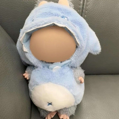 17cm Clothes Set for Dog NO Doll , Hat and Dress Set for dogs Accessories Suit, Cute Outfit for Labubu Dress up Purple