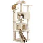 Yaheetech 54in Cat Tree Tower Condo Furniture Scratch Post for Kittens Pet House Play
