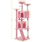 Yaheetech 54in Cat Tree Tower Condo Furniture Scratch Post for Kittens Pet House Play