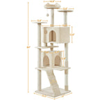 Yaheetech 54in Cat Tree Tower Condo Furniture Scratch Post for Kittens Pet House Play