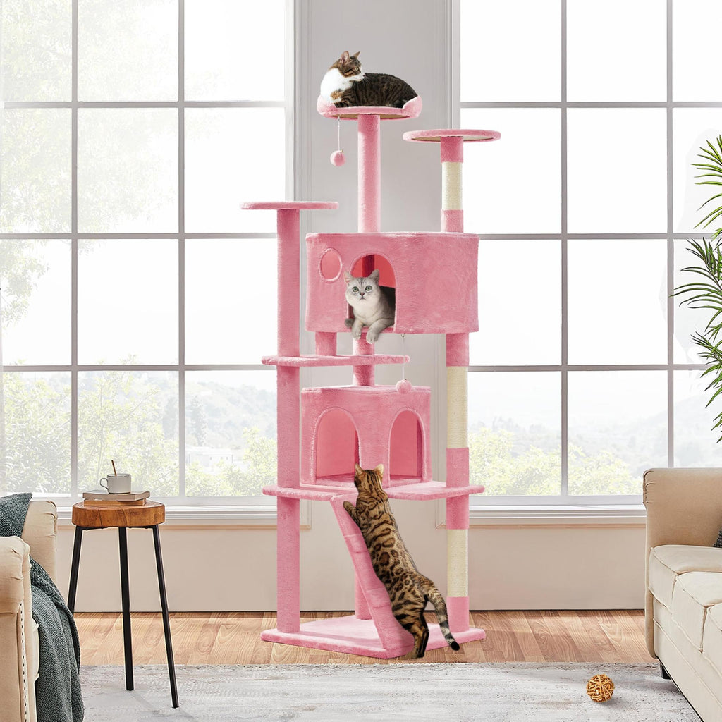 Yaheetech 54in Cat Tree Tower Condo Furniture Scratch Post for Kittens Pet House Play