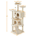 Yaheetech 54in Cat Tree Tower Condo Furniture Scratch Post for Kittens Pet House Play