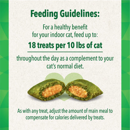 FELINE GREENIES SMARTBITES HEALTHY INDOOR Natural Treats for Cats, Chicken Flavor, 16 oz. Tub