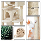 Yaheetech 54in Cat Tree Tower Condo Furniture Scratch Post for Kittens Pet House Play