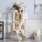 Yaheetech 54in Cat Tree Tower Condo Furniture Scratch Post for Kittens Pet House Play