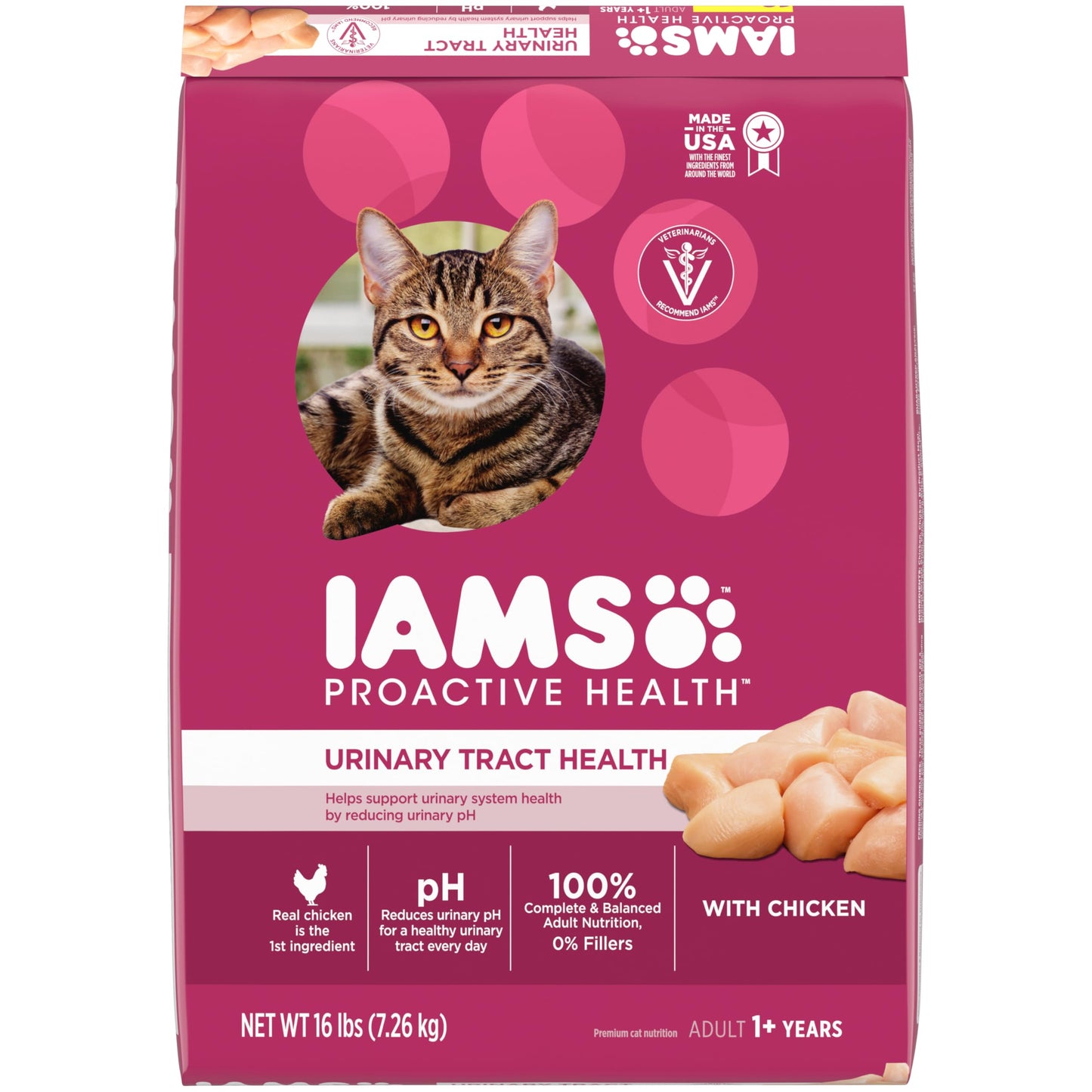 IAMS Proactive Health Adult Urinary Tract Healthy Dry Cat Food with Chicken, 22 lb. Bag