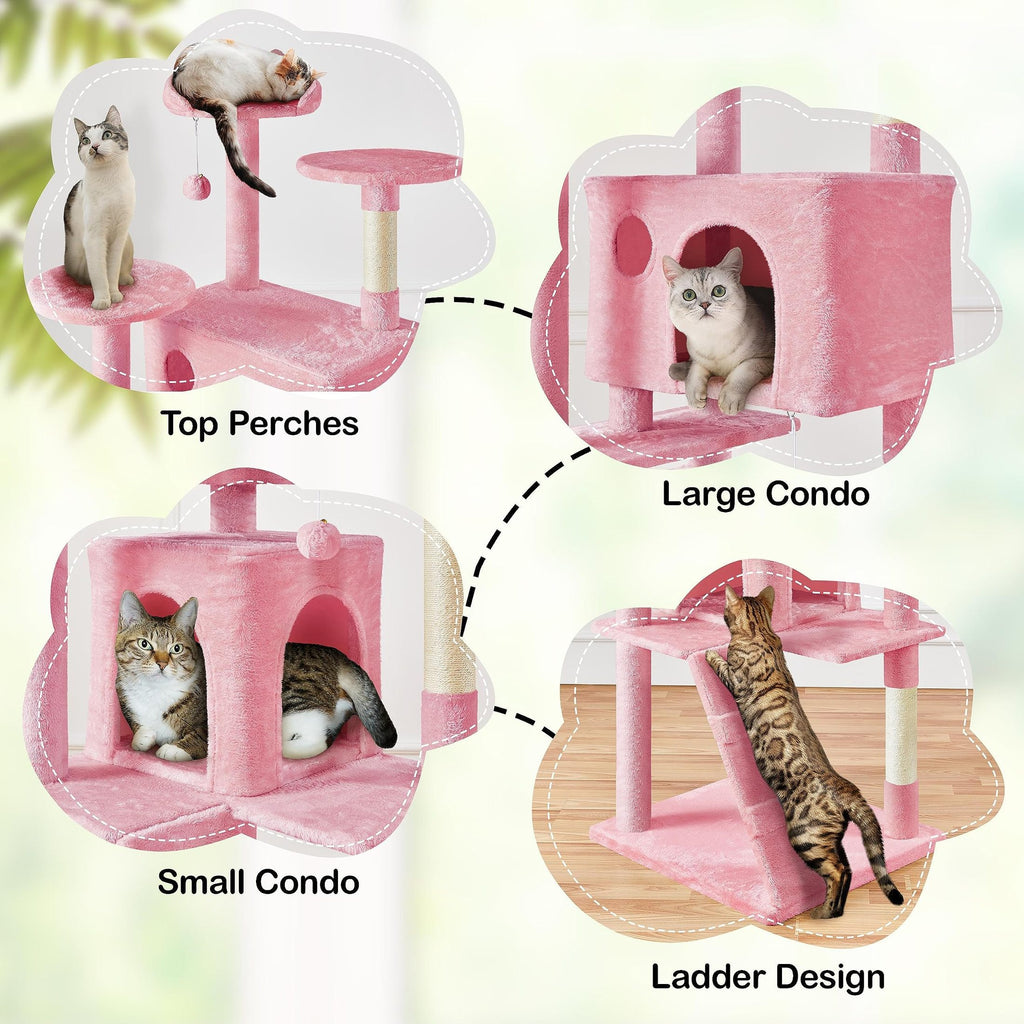 Yaheetech 54in Cat Tree Tower Condo Furniture Scratch Post for Kittens Pet House Play