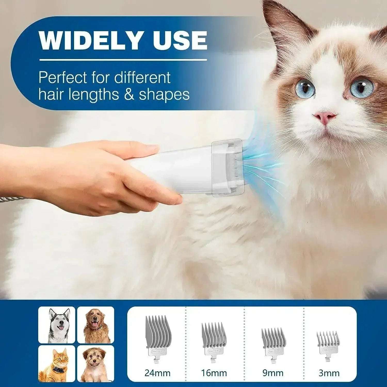 Dog Grooming Kit for Pet Include 4 Hair Clipper Combs 2.5L Vacuum Cleaner and 5 Pet Grooming Tools for Shedding Pet palace shop