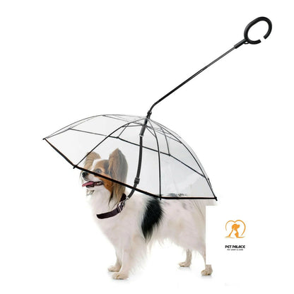 ATUBAN Dog Umbrella with Leash for Small Pets, Umbrella for Dogs Fits 20” Back Length Pets,J-Shape Handle,Clear Umbrella Surface-Pet palace shop