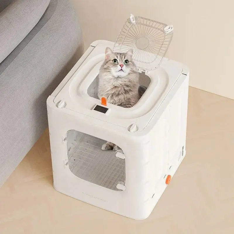Folded Automatic Pet Hair Drying Machine - Professional Cat Hair Dryer Box Pet palace shop