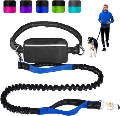 Hands-free Dog leash for running,walking, training,hiking,double handle reflective bungee,adjustable waist belt,shock absorption Pet palace shop