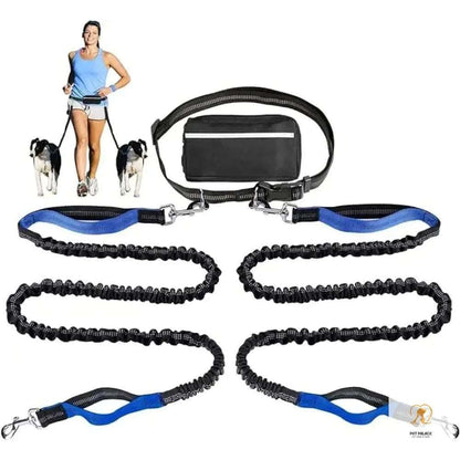 Hands-free Dog leash for running,walking, training,hiking,double handle reflective bungee,adjustable waist belt,shock absorption Pet palace shop