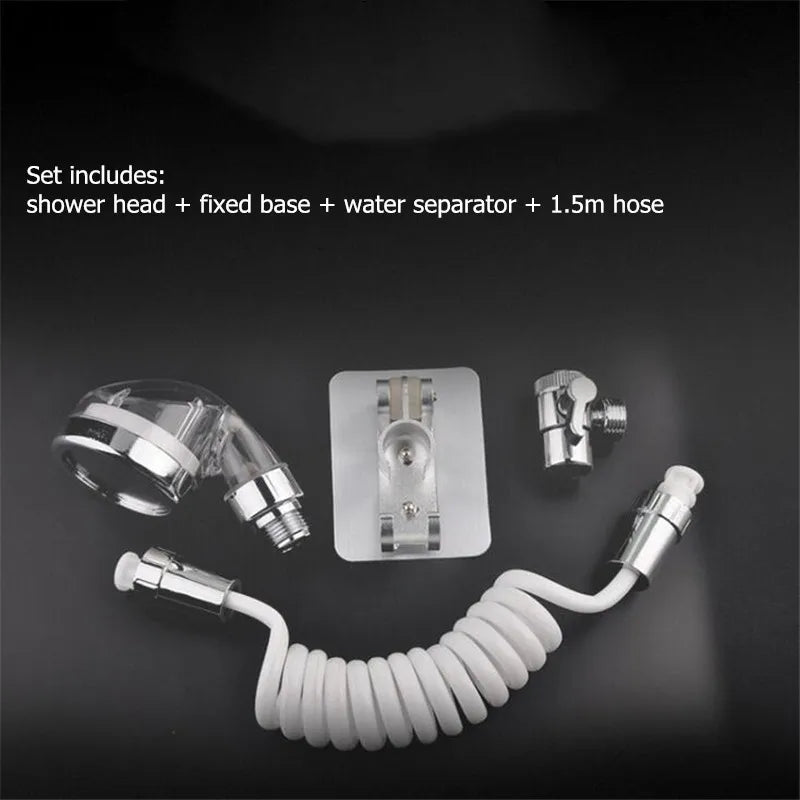 Kitchen Bathroom Sink Water Faucet External Shower Head Set Toilet Flush Extension Tap Small Nozzle Wash Hair Shower With Holder Pet palace shop