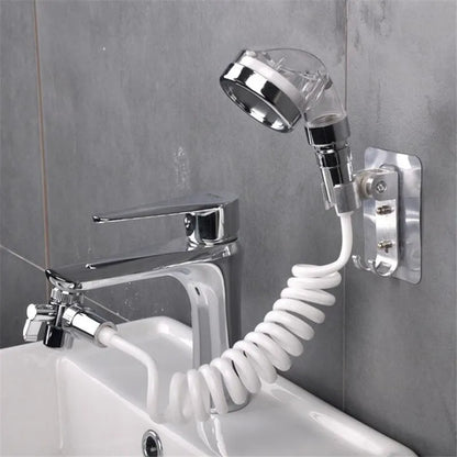 Kitchen Bathroom Sink Water Faucet External Shower Head Set Toilet Flush Extension Tap Small Nozzle Wash Hair Shower With Holder Pet palace shop