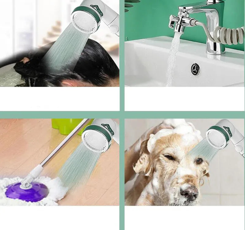 Kitchen Bathroom Sink Water Faucet External Shower Head Set Toilet Flush Extension Tap Small Nozzle Wash Hair Shower With Holder Pet palace shop