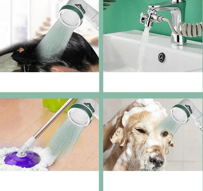 Kitchen Bathroom Sink Water Faucet External Shower Head Set Toilet Flush Extension Tap Small Nozzle Wash Hair Shower With Holder Pet palace shop