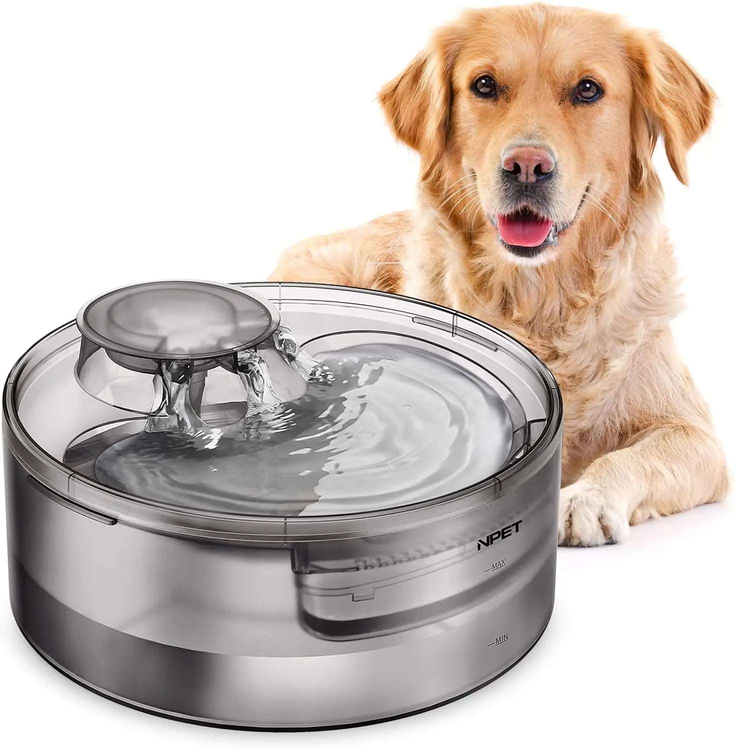 NPET DF10 Dog Water Fountain, 170oz/1.3Gallon/5L Large Automatic Pet Water Dispenser Dog Water Bowl for Cat, Dogs, Multiple Pets Pet palace shop