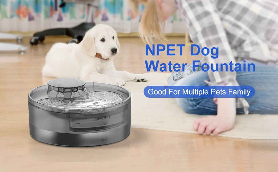 NPET DF10 Dog Water Fountain, 170oz/1.3Gallon/5L Large Automatic Pet Water Dispenser Dog Water Bowl for Cat, Dogs, Multiple Pets Pet palace shop