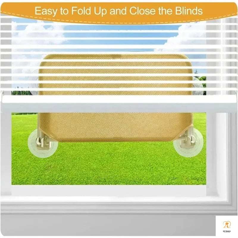 New Foldable Cat Hammock Window Sill Bedside Cordless Strap 4 Powerful Suction Cups Cat Hanging Window Hammock Cat Accessories Pet palace shop