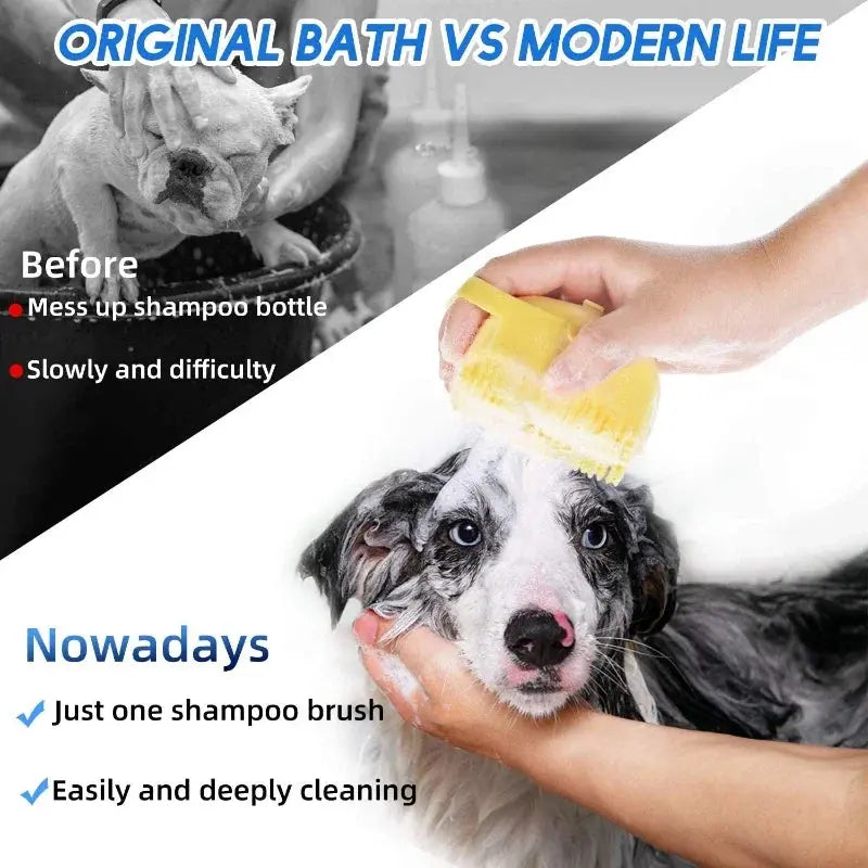 Pet Dog Shampoo Brush 2.7oz 80ml Cat Massage Comb Grooming Scrubber for Bathing Short Hair Soft Silicone Rubber Pet palace shop