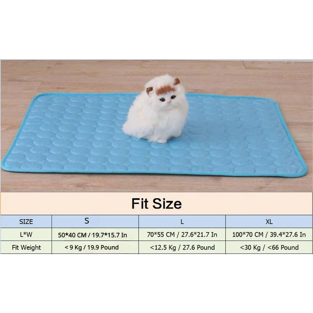 Pet Summer Cooling Pad Self-Cooling Ice Silk Pet Bed Dog Cat Nest Breathable Cooling Cooling Sleeping Pad Pet palace shop