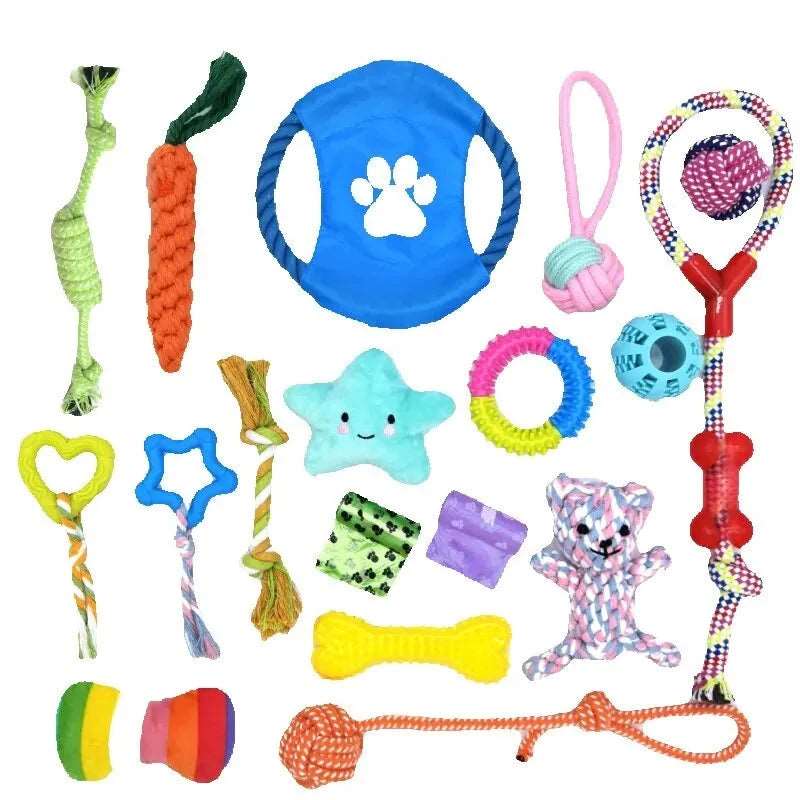 Pet the Toy Dog Toy Pet Cotton Rope the Toy Dog Toy Set Dog Molar Tooth Cleaning Cotton Rope Dog Leash Toy Pet palace shop