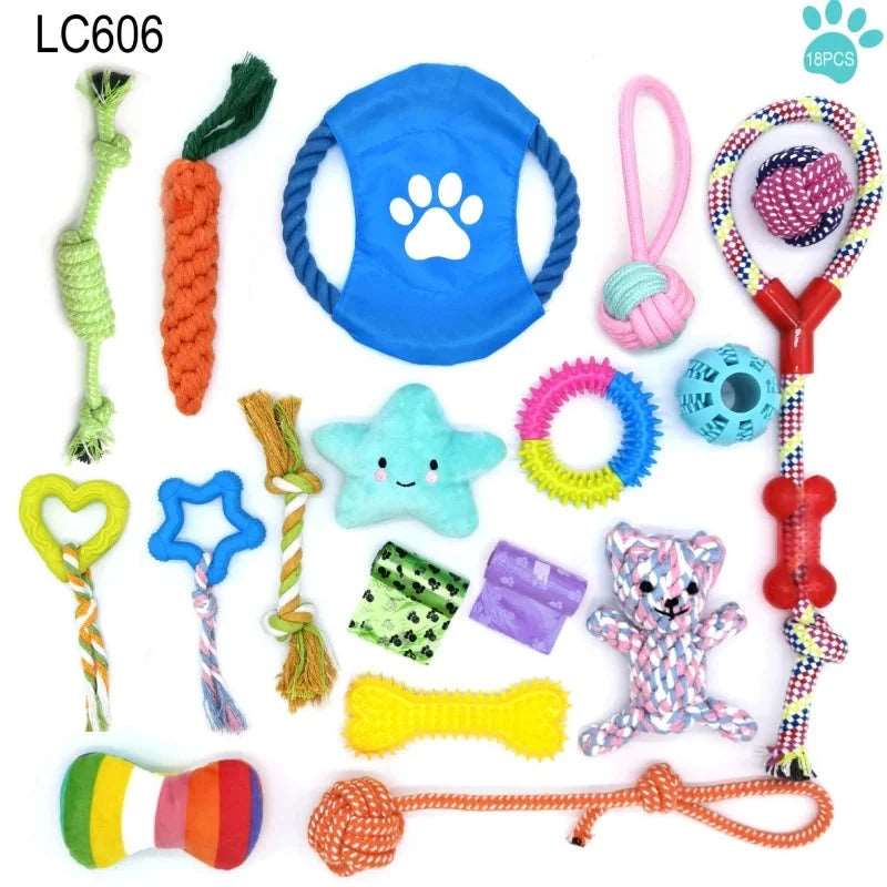 Pet the Toy Dog Toy Pet Cotton Rope the Toy Dog Toy Set Dog Molar Tooth Cleaning Cotton Rope Dog Leash Toy Pet palace shop