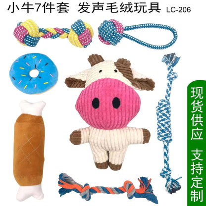 Pet the Toy Dog Toy Pet Cotton Rope the Toy Dog Toy Set Dog Molar Tooth Cleaning Cotton Rope Dog Leash Toy Pet palace shop