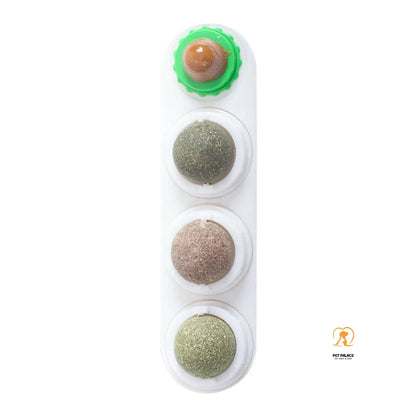 Funny Catnip Ball Set Pet Accessories Nutrition Energy Ball Bite Resistance Teeth Cleaning for Cats Over Six Months OLD