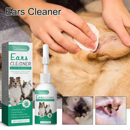 Pet Ear Drops Effective Pet Ear Cleaner for Cats Dogs Removes Ear Mites Yeast Improves Hearing Easy to Use for Pet for Pets