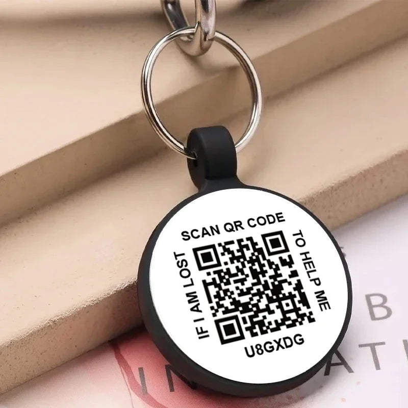 Silent Silicone QR Code Pet ID Tags Dog Tags - Pet Online Profile - Scan QR Receive Instant Pet Location Alert Email for Collar