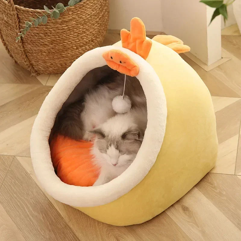 Cozy Cat Bed - Warm Pet Basket & Soft Cushion for Cats