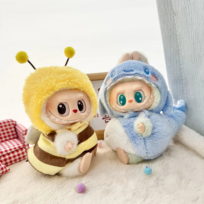 Cute Cartoon Green Dinosaur Outfit for Labubu Plush Clothes Fashion Shark Macaron Korea Style Clothes for Labbubu Accessories