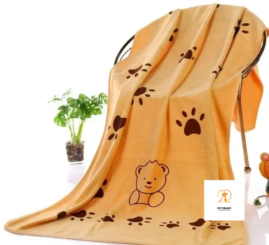 Soft Cartoon Pet Dog Cat Superfine Fiber Bath Towel Fast Dry Puppy Absorbent Hair Washcloth Super Large Supplies Multi-Function