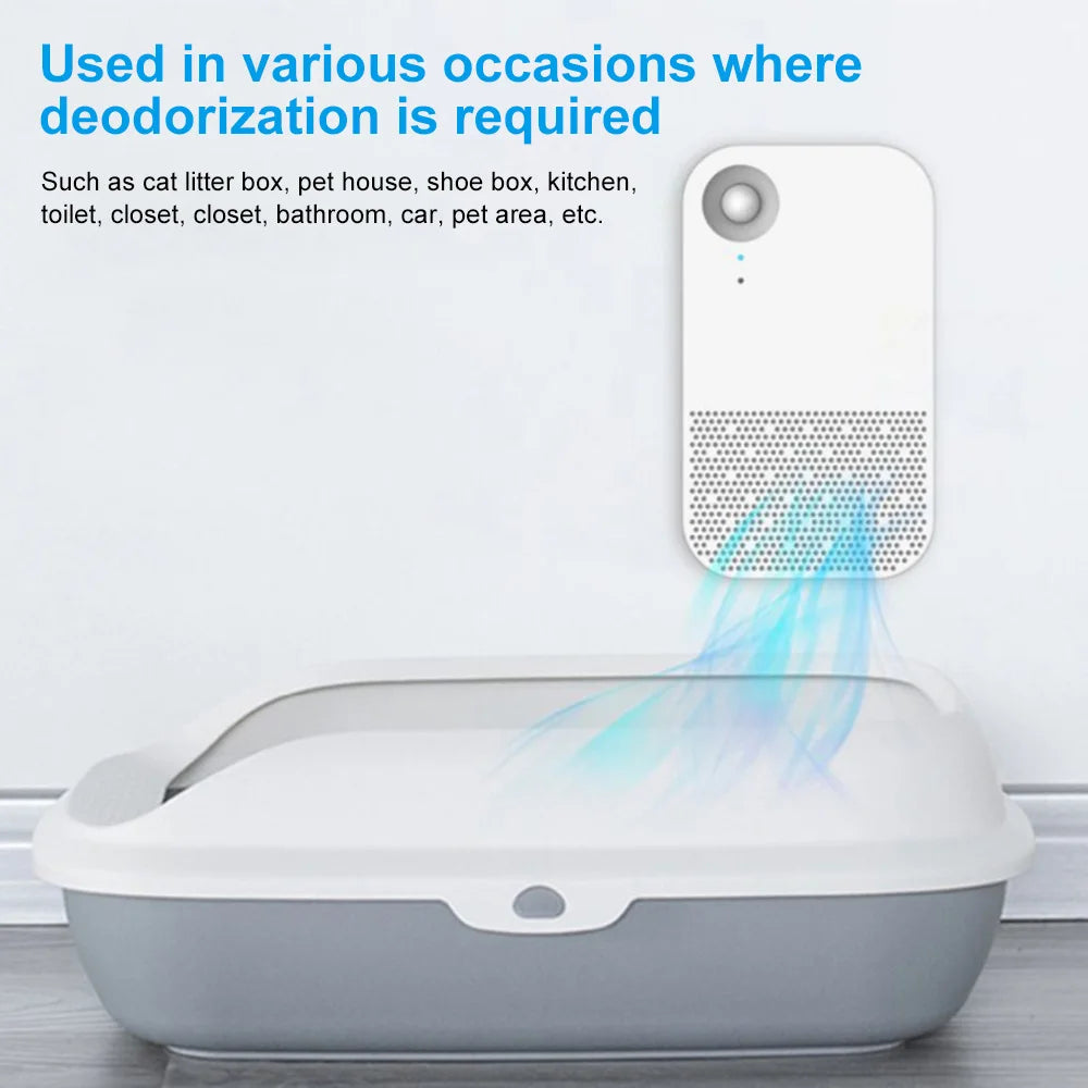 Pet Smart Deodorizer Bathroom Cleaning Tool Cat Dog Litter Box Dual-effect Deodorization Battery Powered Odor Purifier Supplies