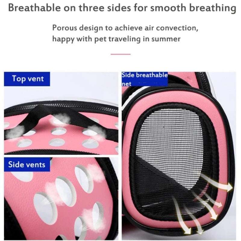 Portable Transparent Cat Carrier Backpack - Travel Pet Bag